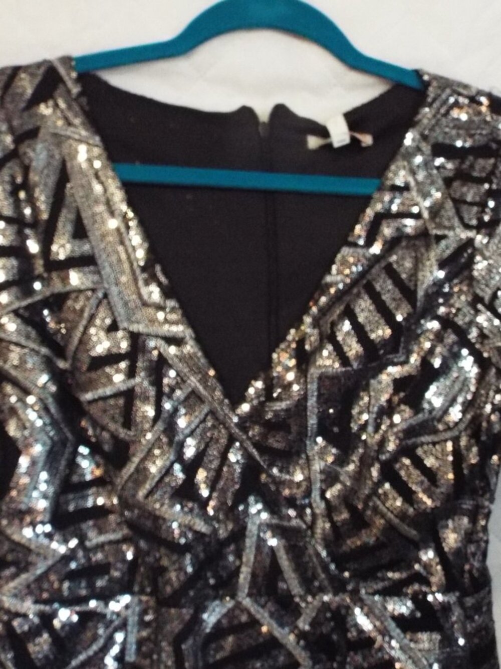 GB Black and Silver Sequin Dress Size Medium NWT